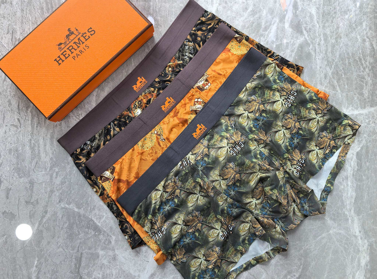 Hermès Dark Green Dense Botanical Print Boxer Briefs, image 5