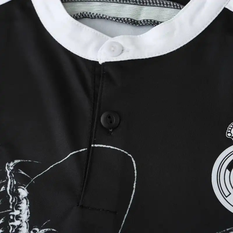 Real Madrid CF Dragon Edition Jersey 2014/15 – Fan Version | All-Black Retro Football Shirt with White Dragon Graphic