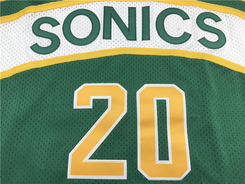 Gary Payton #20 Seattle SuperSonics Green Hardwood Classics Swingman Jersey – Mitchell & Ness White Band Edition