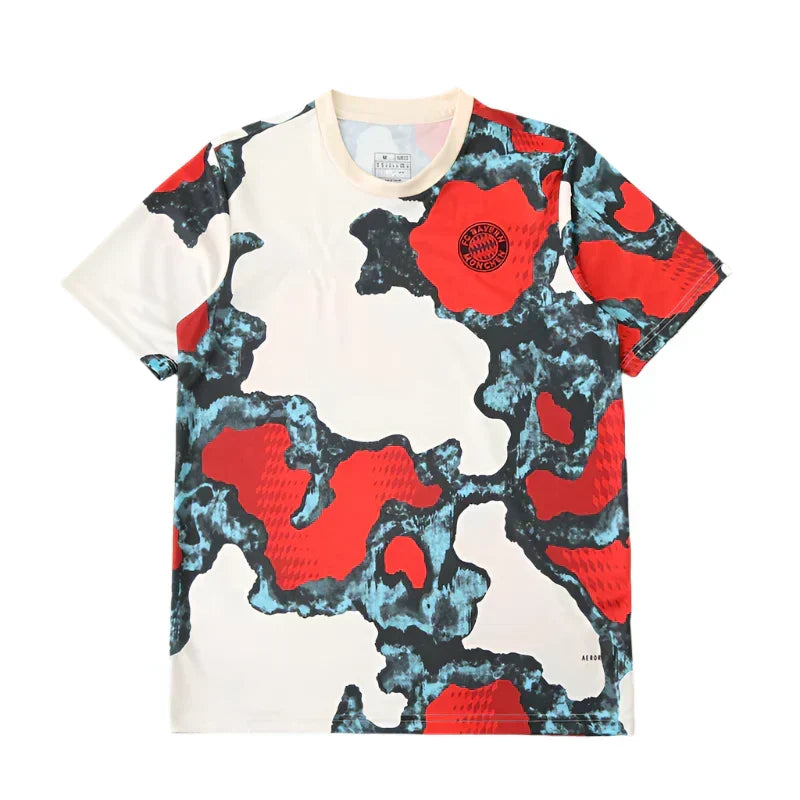 FC Bayern München Training Top Fan Version 2024/25 – Abstract Camo Print Pre-Match Shirt