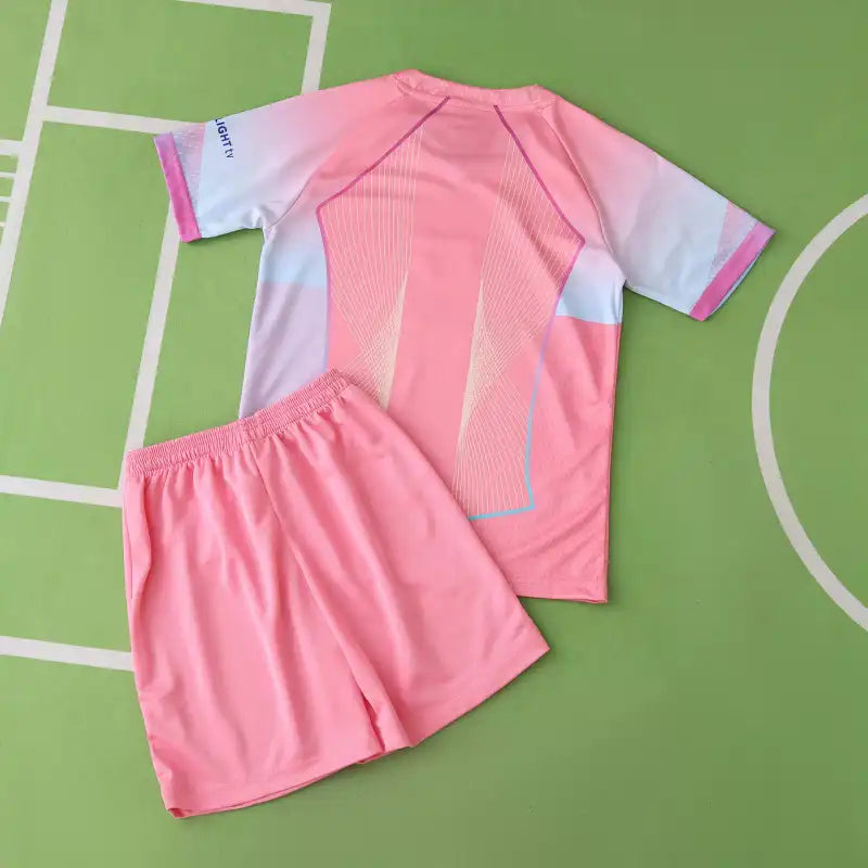 FC Barcelona Concept Kids Kit 2025/26 — Pink & White Jersey & Shorts Set with Player Name & Number