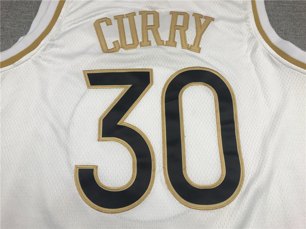 Stephen Curry #30 Golden State Warriors Nike White Golden Edition Black Bay Bridge Badge Limited Swingman Jersey