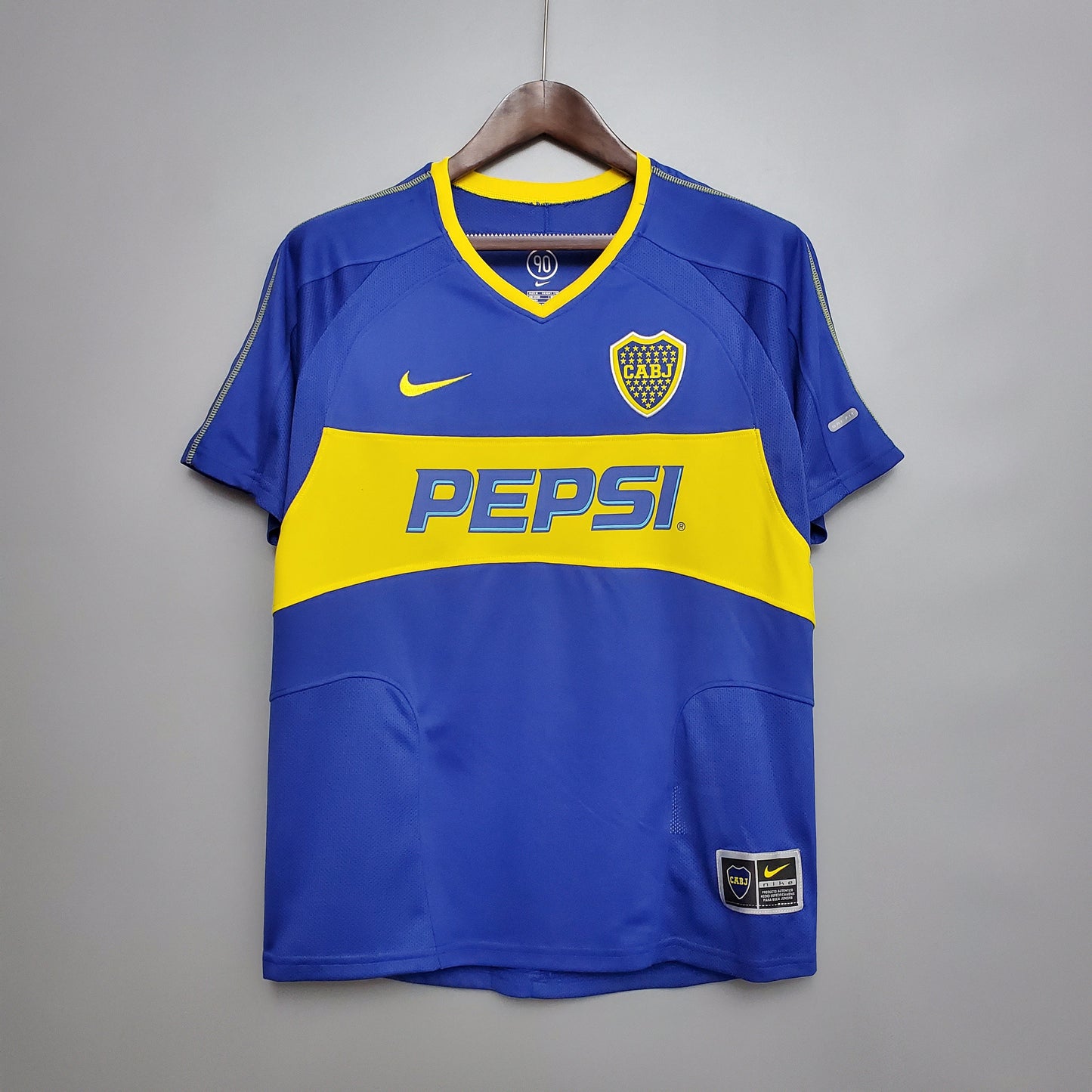 Boca Juniors 2003-04 Home Jersey – Blue Yellow Nike Pepsi Copa Libertadores Retro Football Shirt