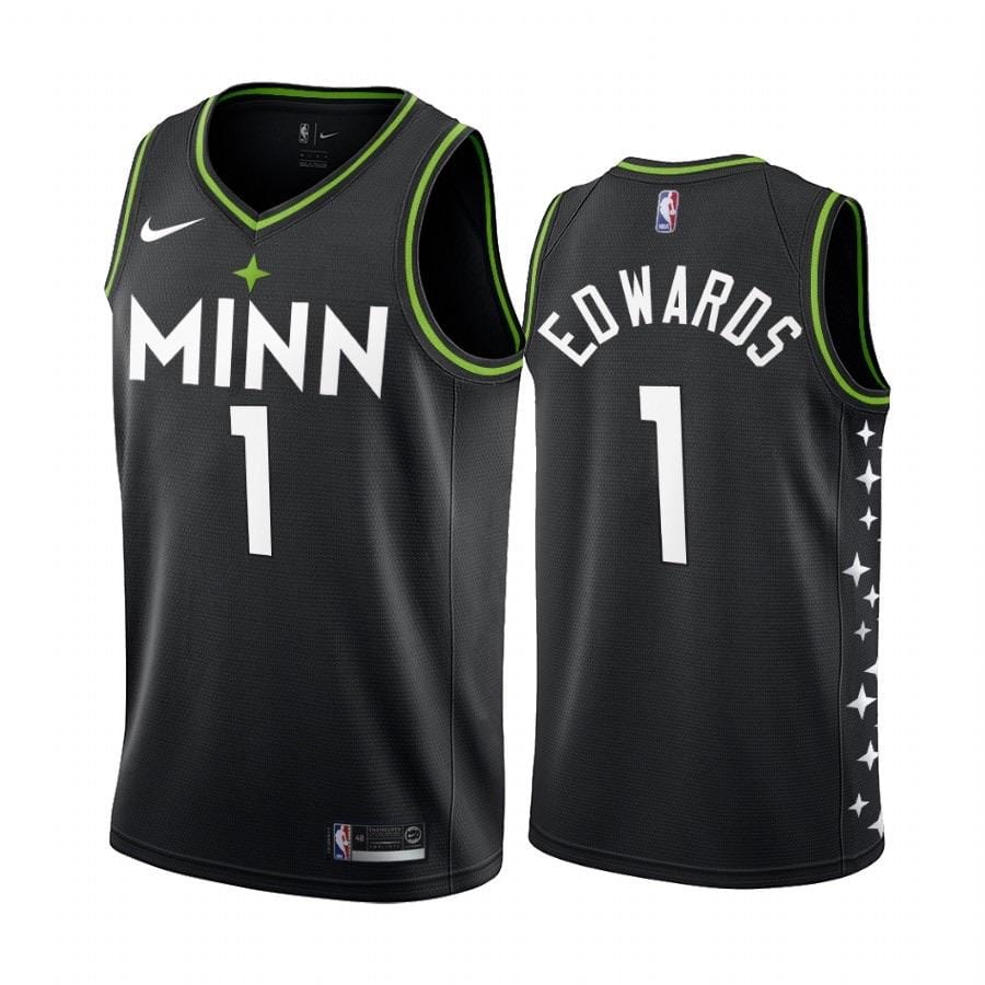 Anthony Edwards #1 Minnesota Timberwolves Black City Edition Swingman Jersey – Nike MINN Star
