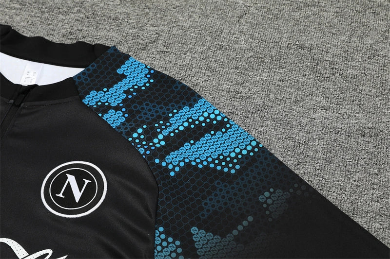 SSC Napoli 2024/25 Training Tracksuit – Black & Blue Pixel Camo EA7 Edition