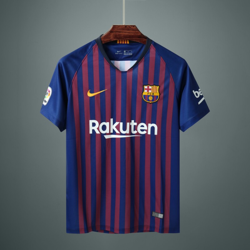 Barcelona 2018-19 Home Jersey – Blue Red Stripe Nike Rakuten Fan Version La Liga Football Shirt