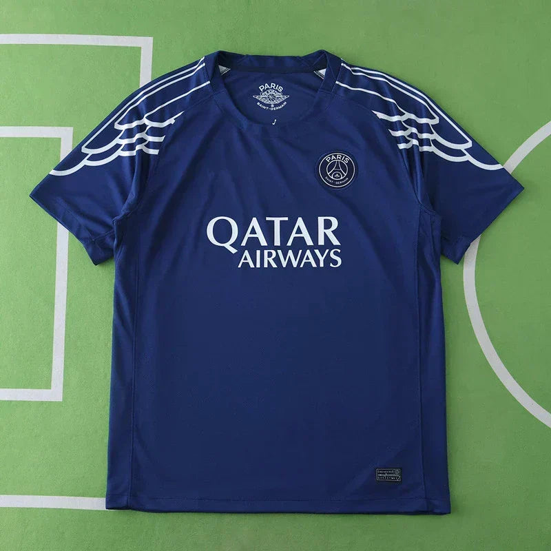 PSG 2024/25 Third Jersey – Navy Blue Wing Outline Kvaratskhelia Dembélé Fan Version