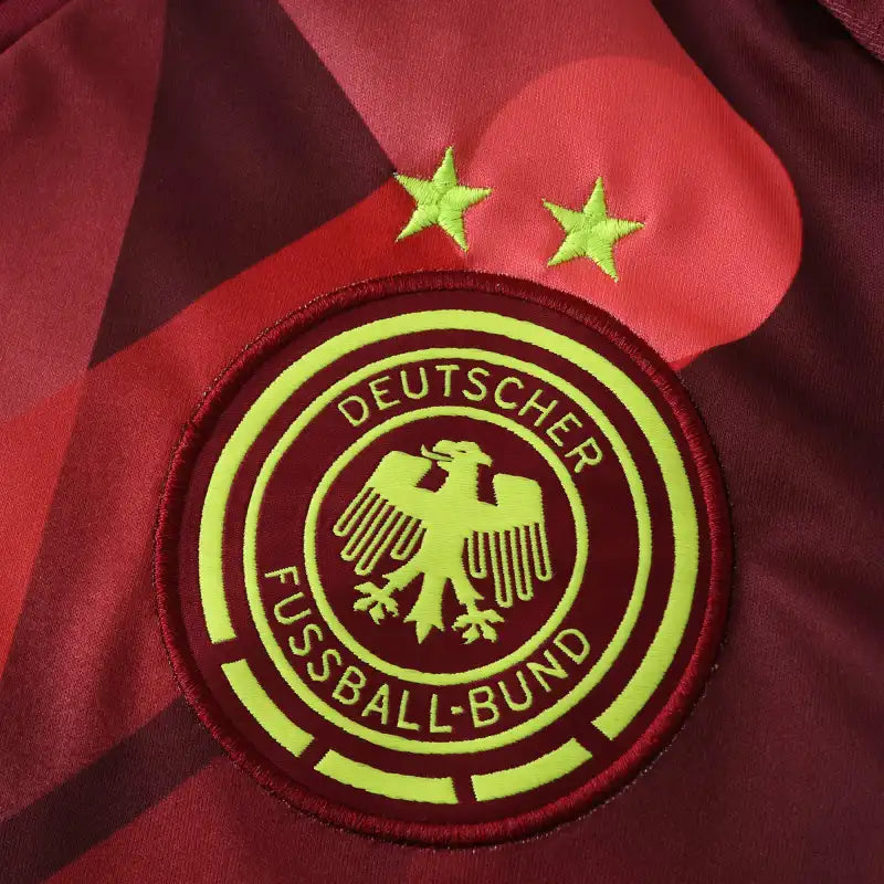 Germany National Team Away Fan Version Jersey 2025/26 – Dark Maroon Geometric Print Football Shirt