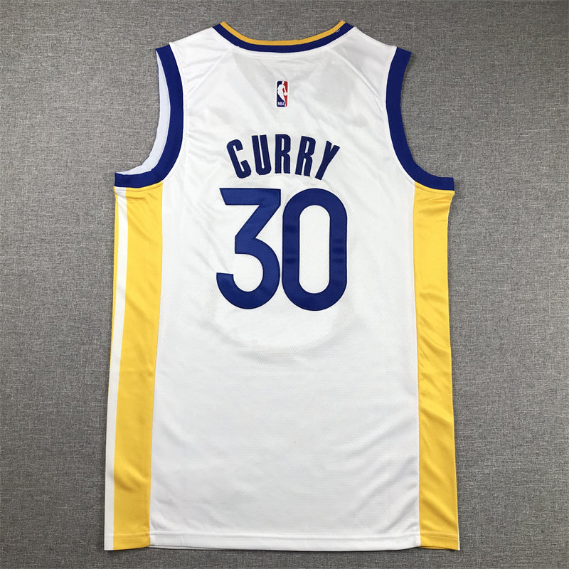 Stephen Curry #30 Golden State Warriors White 2022-23 Association Edition Bay Bridge Badge Away Swingman Jersey
