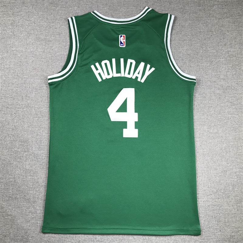 Men's Boston Celtics Jrue Holiday #4 Kelly Green Swingman Jerseys - Icon Edition