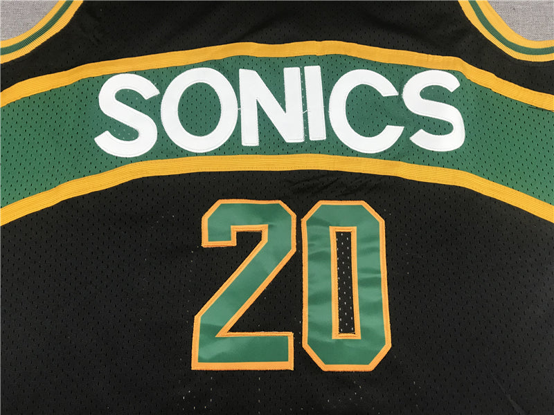 Gary Payton #20 Seattle SuperSonics Black Throwback Swingman Jersey – Mitchell & Ness 1995-96 Hardwood Classics