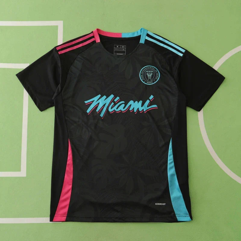 Inter Miami CF Black Miami Vice Edition Fan Version Jersey 2024/25 – Neon Pink & Blue Football Shirt