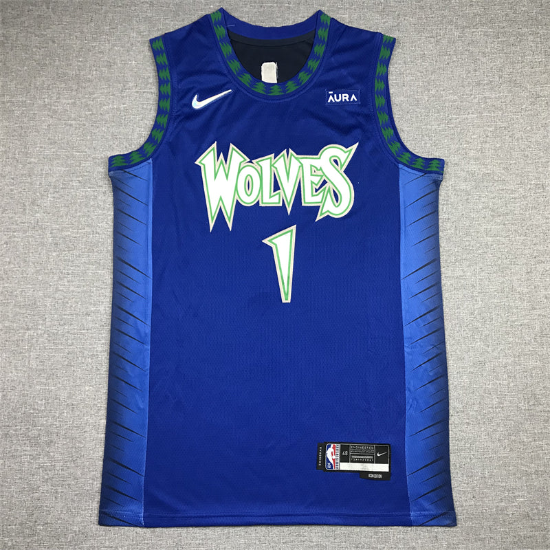 Anthony Edwards #1 Minnesota Timberwolves Royal Blue Classic Edition Swingman Jersey – Nike Hardwood Classics Retro WOLVES