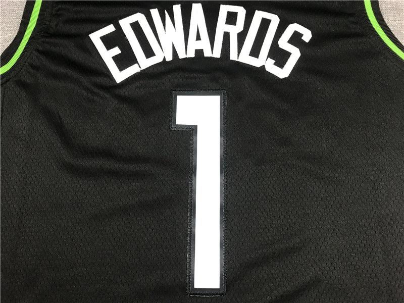 Anthony Edwards #1 Minnesota Timberwolves Black 2024-25 City Edition Swingman Jersey – Nike MINN Stars
