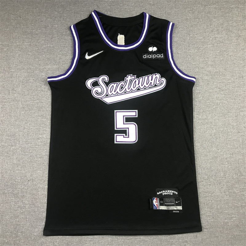 Men's Sacramento Kings De'Aaron Fox Black Fast Break Replica Jerseys City Edition