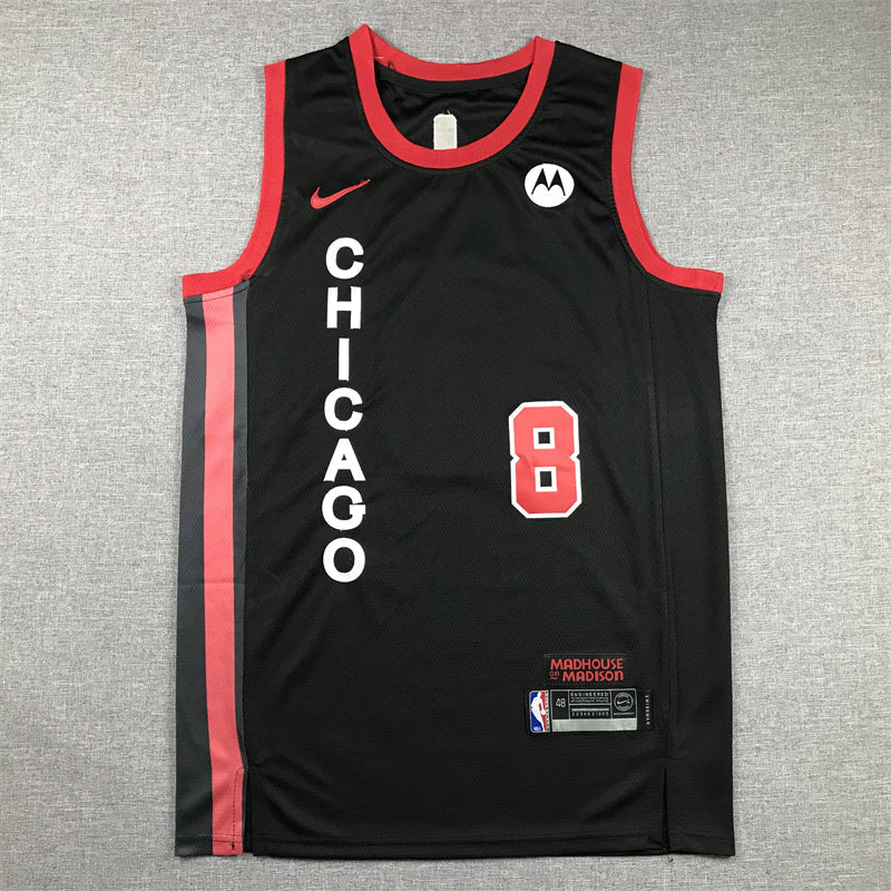 Men's Chicago Bulls Zach LaVine #8 Black 2023/24 Swingman Jerseys - City Edition