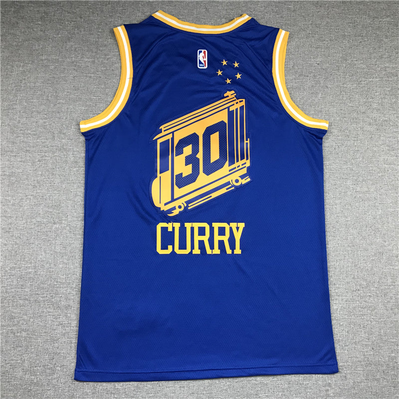 Stephen Curry #30 Golden State Warriors Royal Blue 2020-21 "The City" San Francisco Gold Bay Bridge Badge Classic Edition Swingman Jersey