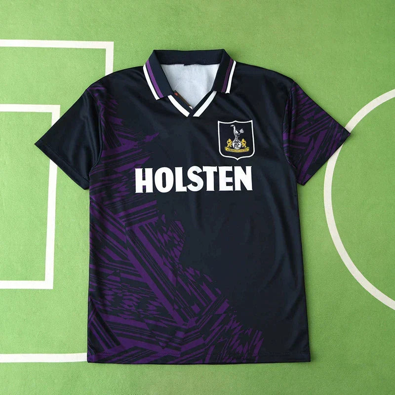 Tottenham Hotspur 1994/95 Away Retro Fan Jersey – Black & Purple | Holsten | Classic Spurs 90s Shirt