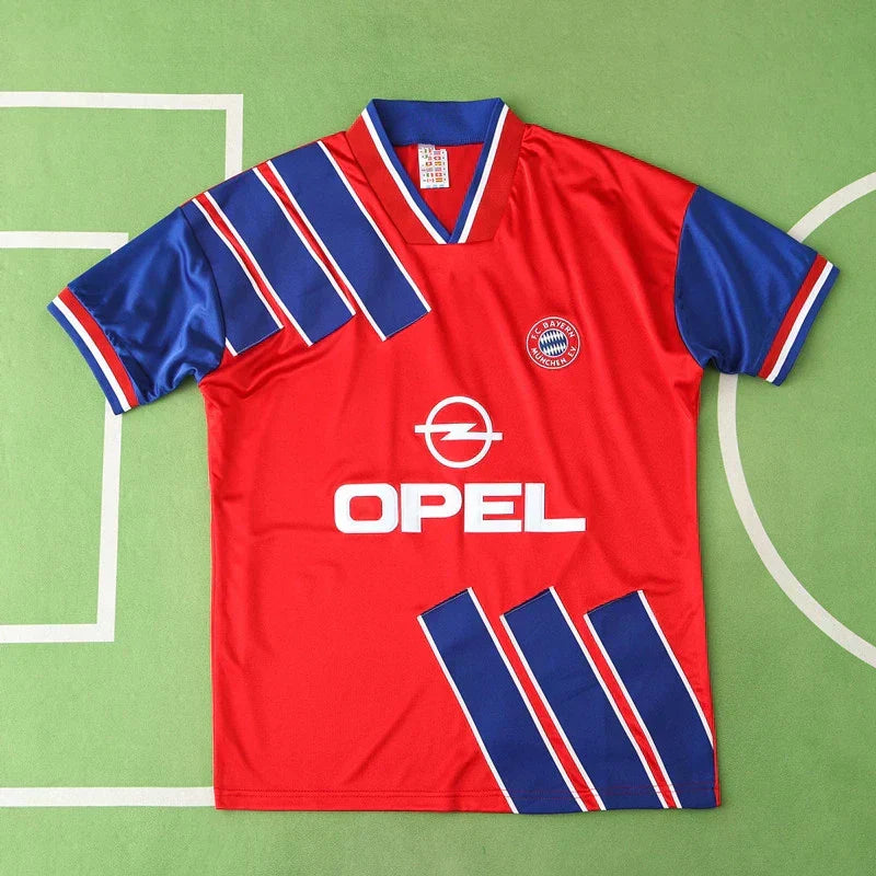FC Bayern München Home Retro Jersey 93/95 – Red & Blue Opel Classic Fan Kit