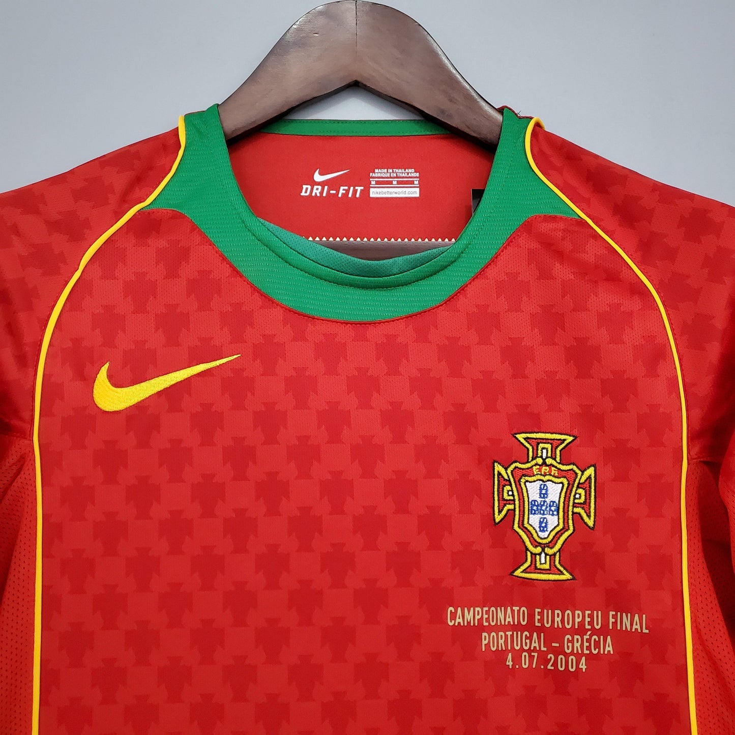 Portugal 2004 UEFA Euro Final Home Retro Soccer Jersey – Nike FPF Figo Ronaldo Deco Rui Costa Kit