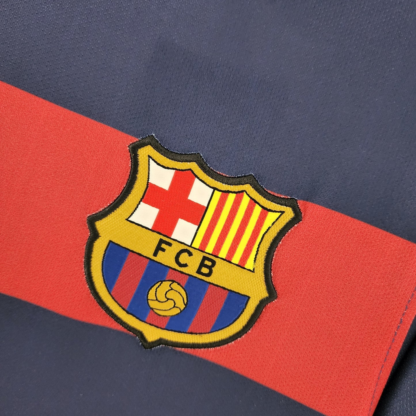 FC Barcelona 2015-16 Home Retro Jersey – Navy Blue Red Horizontal Stripe Qatar Airways Nike Dri-FIT Fan Version La Liga Football Shirt