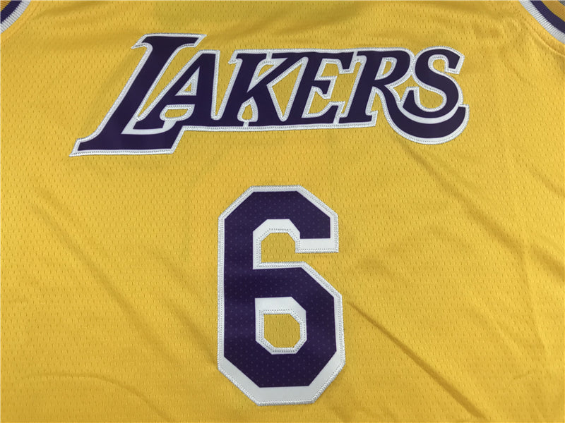 LeBron James #6 Los Angeles Lakers Gold 2022-23 Icon Edition Home Swingman Jersey