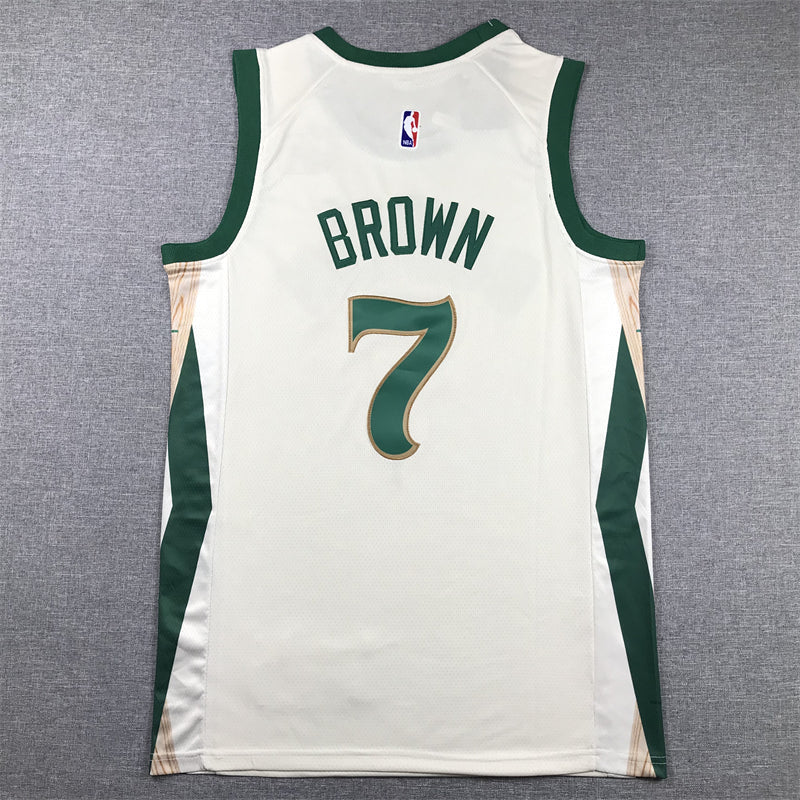 Jaylen Brown #7 Boston Celtics 2023/24 City Edition Swingman Jersey – White NBA Fan Gear