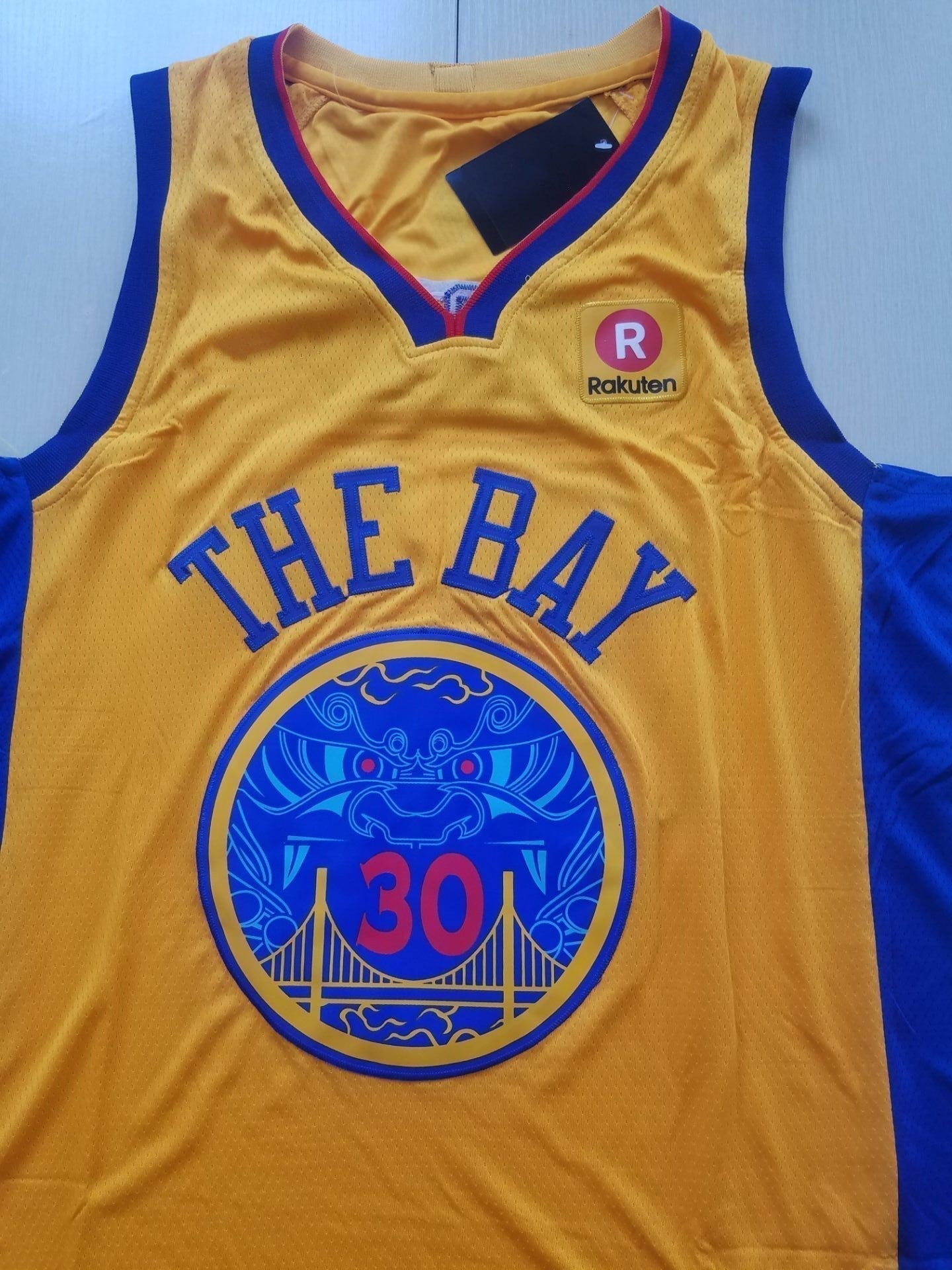 Stephen Curry #30 Golden State Warriors Nike Gold "The Bay" Chinese New Year Dragon Badge "Prosperity" City Edition Swingman Jersey