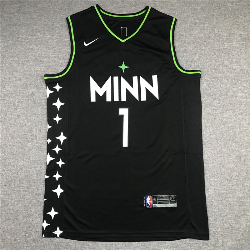 Anthony Edwards #1 Minnesota Timberwolves Black 2024-25 City Edition Swingman Jersey – Nike MINN Stars