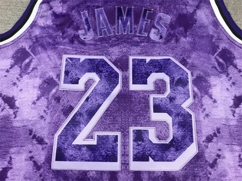 LeBron James #23 Los Angeles Lakers Purple Camo Select Series Swingman Jersey – Tie-Dye