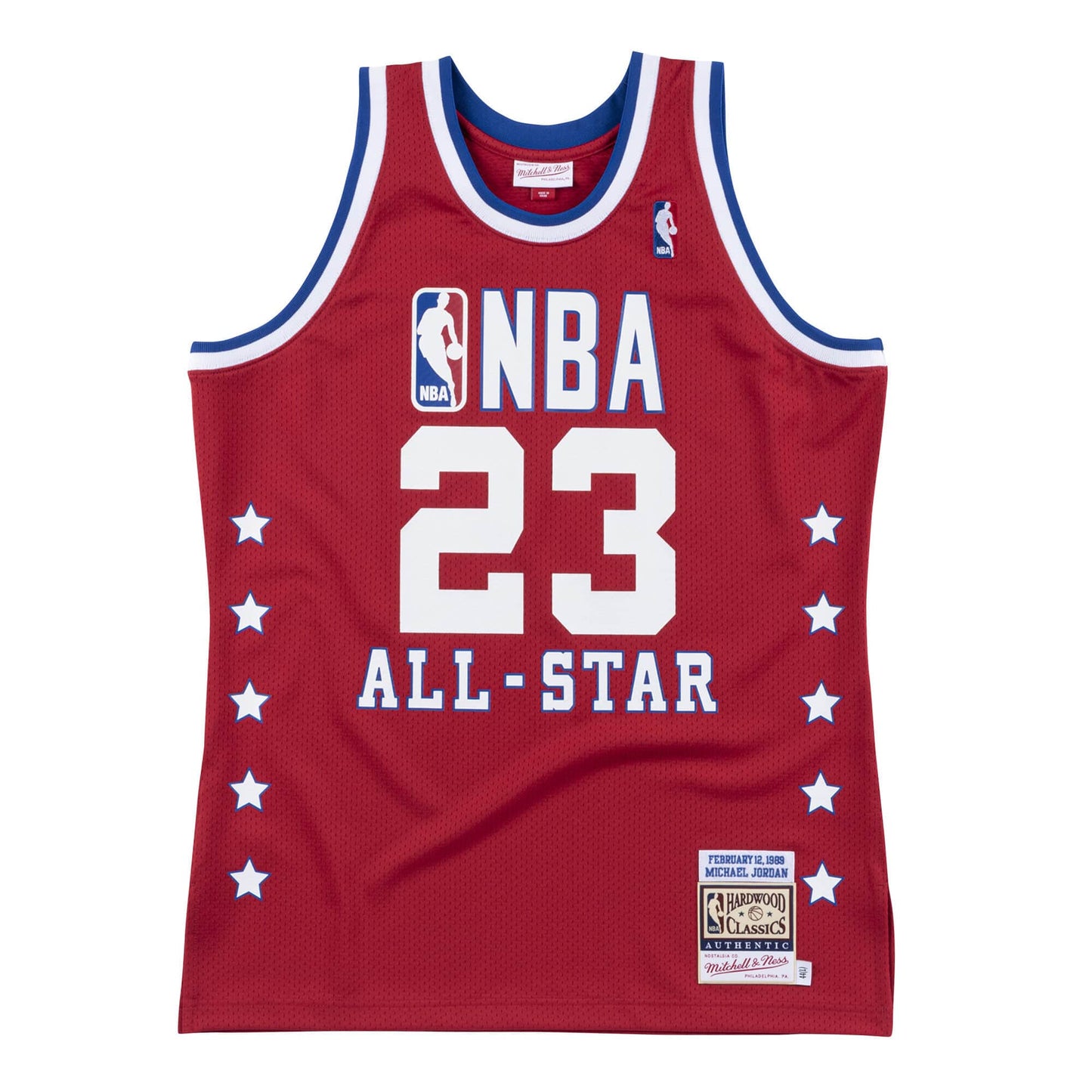 Michael Jordan #23 1989 NBA All-Star Game Mitchell & Ness Scarlet Red Hardwood Classics Authentic Jersey