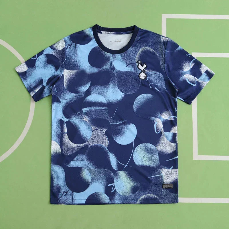 Tottenham Hotspur Training Shirt Fan Version 2024/25 – Navy Blue All-Over Bubble Print Pre-Match Top