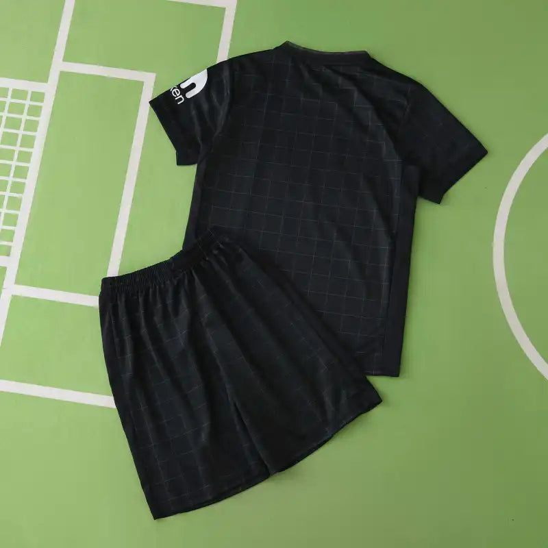 Tottenham Hotspur 2025/26 Away Kids Kit – All Black | AIA | Spurs Youth Football Set | Son & Maddison