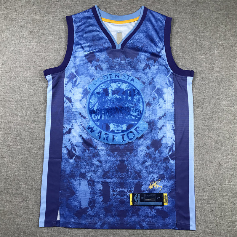 Stephen Curry #30 Golden State Warriors Nike Royal Blue Tie-Dye Marble Texture Curry Signature Select Series Swingman Jersey