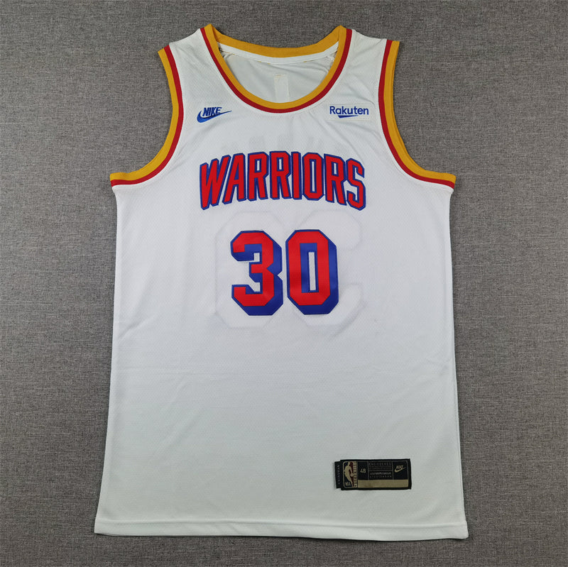 Stephen Curry #30 Golden State Warriors Nike 2024-25 White Classic Edition 1970s Retro Swingman Jersey