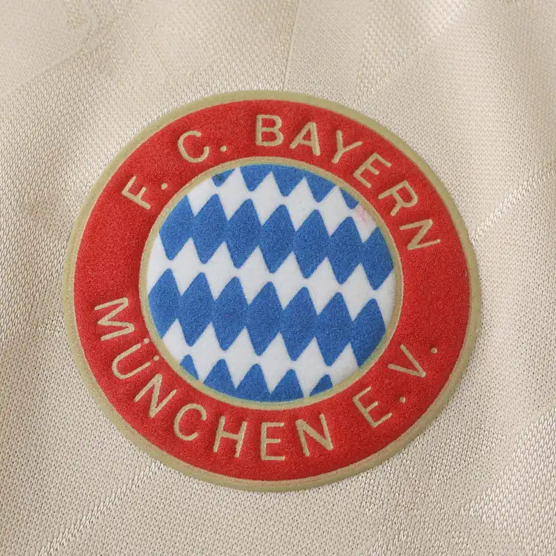 FC Bayern München Retro Collaboration Style Fan Jersey 2024/25 – Cream & Red Polo Collar Shirt