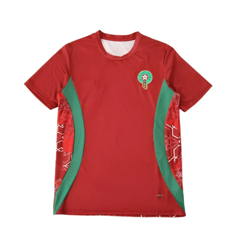 Morocco National Team 2025/26 Training Jersey – Red & Green Fan Version