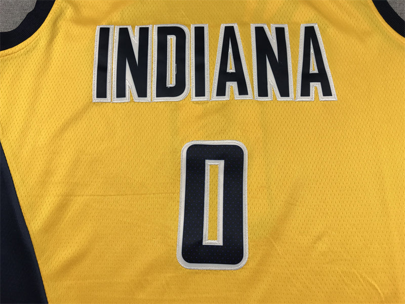 Men's Indiana Pacers Tyrese Haliburton #0 Gold Swingman Jerseys - Statement Edition