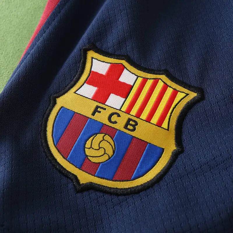 FC Barcelona Home Shorts 2024/25 — Navy Blue FCB Badge Men's Football Match Shorts