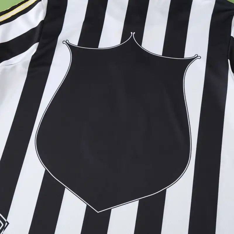 Newcastle United 1997-99 Home Retro Jersey – Black & White Stripe Brown Ale Fan Version