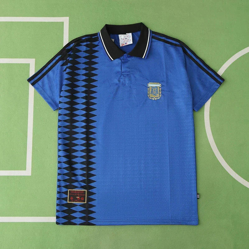 Argentina National Team Training Fan Version Jersey 2024/25 – Royal Blue Polo Collar Football Shirt