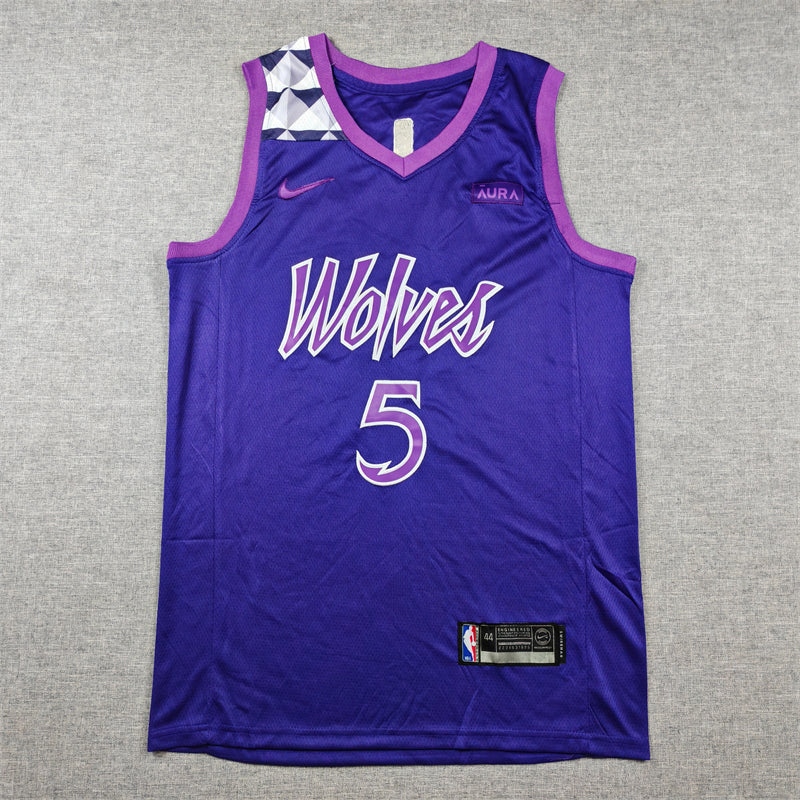 Anthony Edwards #5 Minnesota Timberwolves Purple 2023-24 City Edition Swingman Jersey – Nike Cursive Wolves