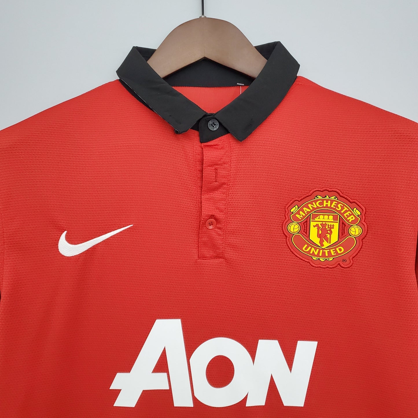 Manchester United 2013-14 Home Jersey – Red Nike AON Dri-FIT Fan Version Premier League Football Shirt
