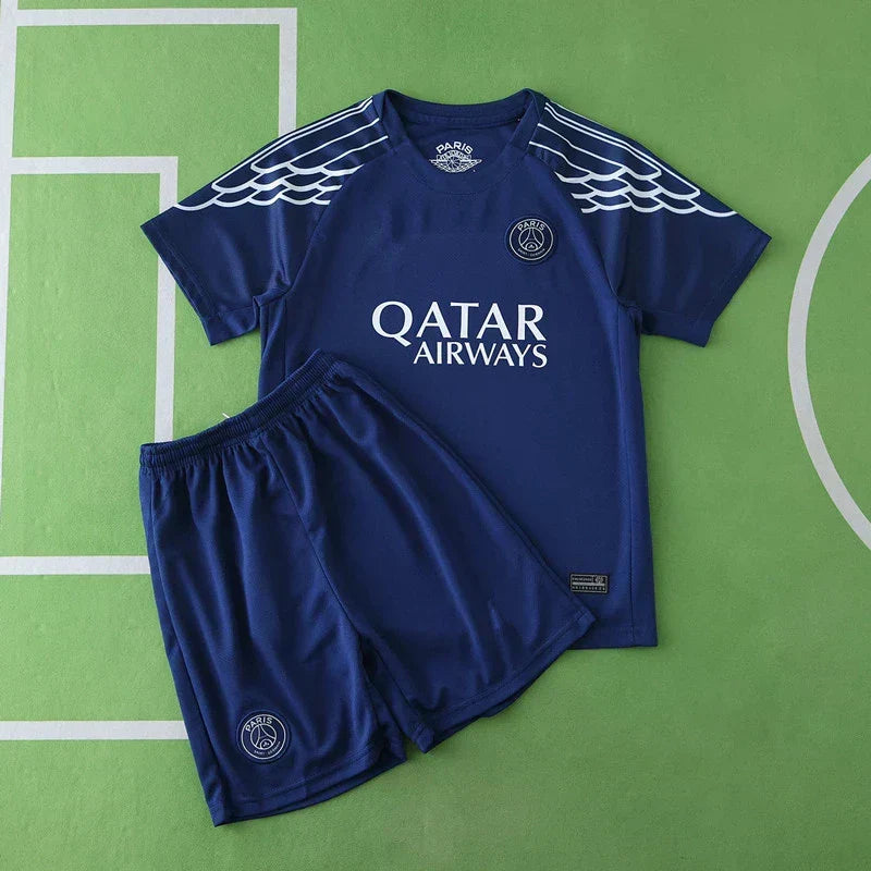 PSG Fourth Kids Kit 2024/25 | Youth Football Set | Kvaratskhelia Dembélé Hakimi