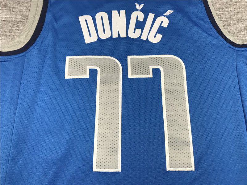 Men's Dallas Mavericks Luka Doncic #77 NBA Blue Replica Jerseys