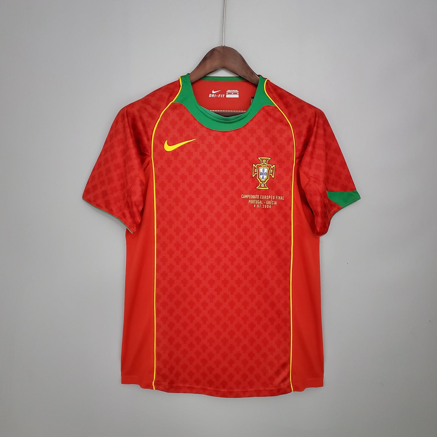 Portugal 2004 UEFA Euro Final Home Retro Soccer Jersey – Nike FPF Figo Ronaldo Deco Rui Costa Kit