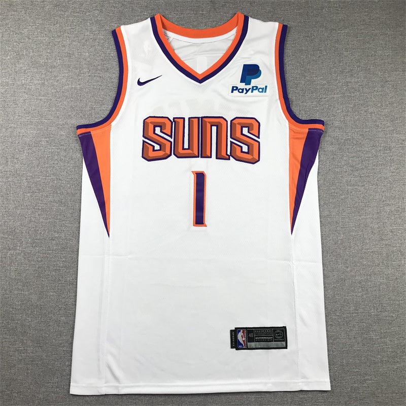Men's Phoenix Suns Devin Booker #1 White 2022/23 Swingman Jerseys - Association Edition