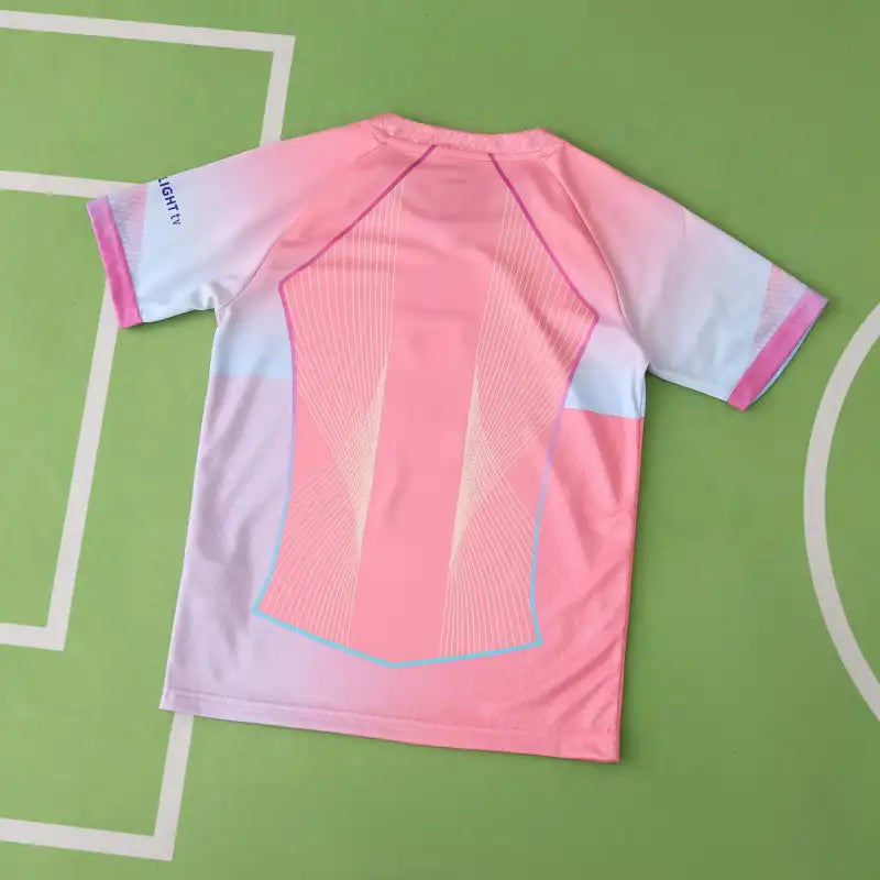 FC Barcelona Concept Kids Kit 2025/26 — Pink & White Jersey & Shorts Set with Player Name & Number