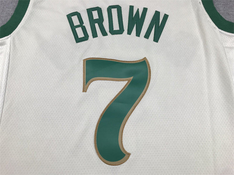 Jaylen Brown #7 Boston Celtics 2023/24 City Edition Swingman Jersey – White NBA Fan Gear