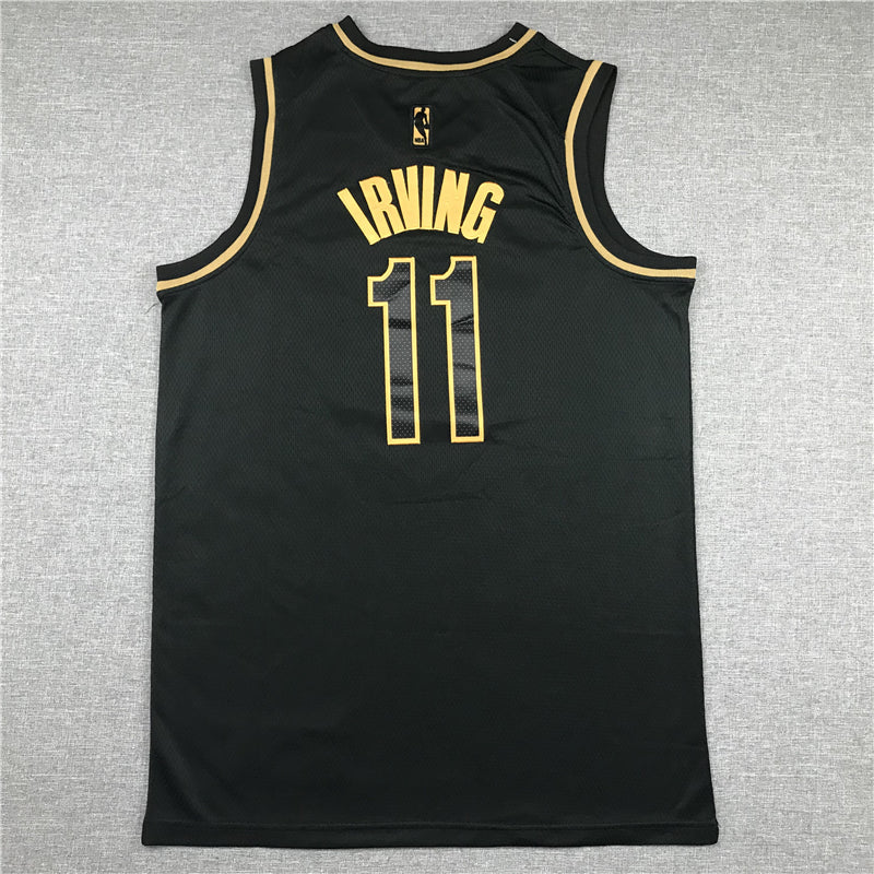 Kyrie Irving #11 Brooklyn Nets Golden Edition Swingman Jersey – Black & Matte Gold NBA Fan Gear